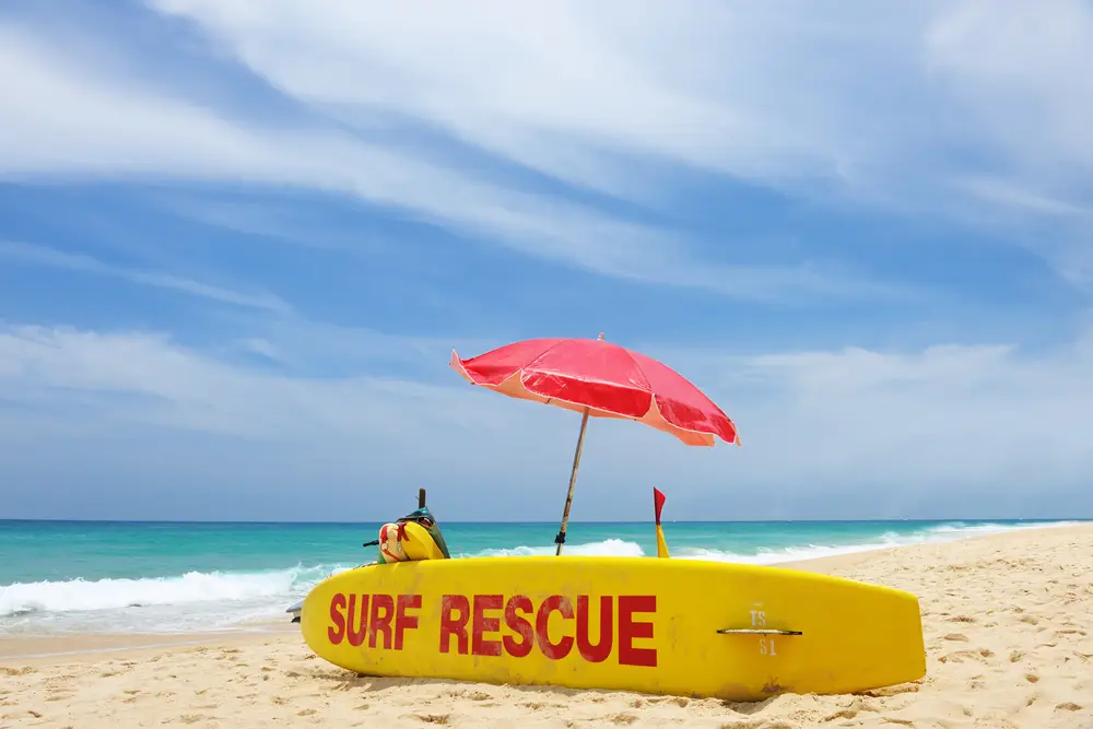 Central Coast. Lifeguard rescue surf on a beach (Not any kind of copyright object)