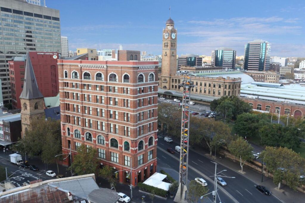 A birds eye view of the hostel near Central Station Sydney. Hostel Wake Up! Sydney Central