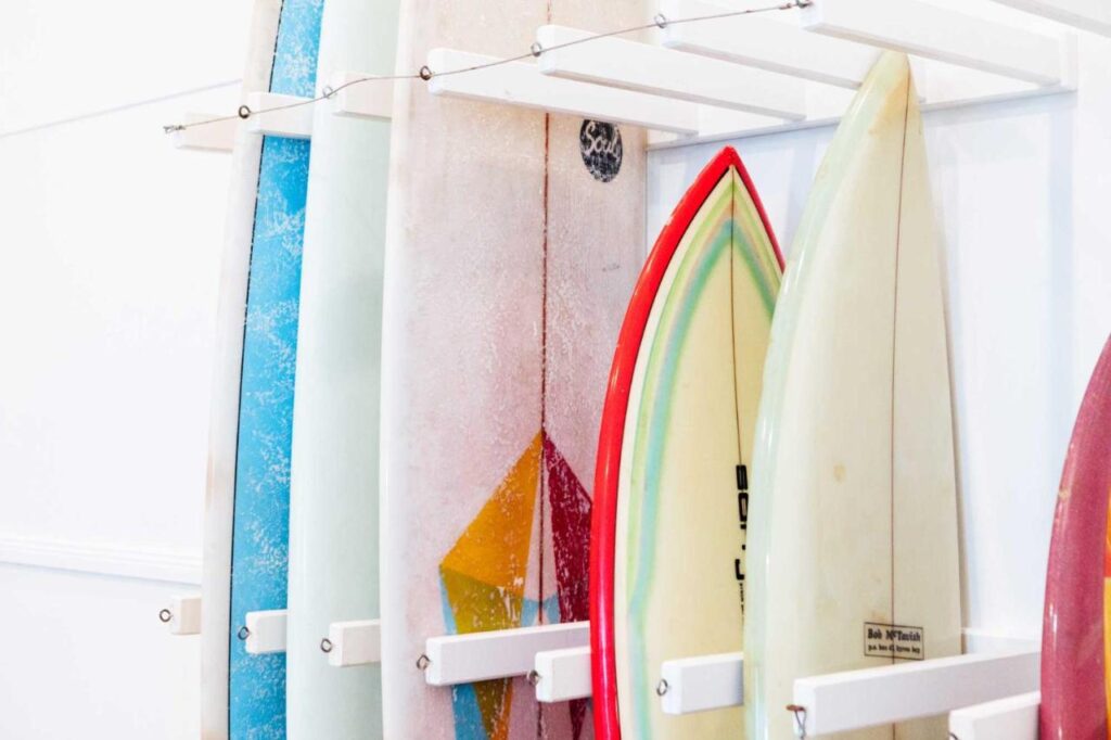 Free surfboards to use while you stay at The Surf House Byron Bay