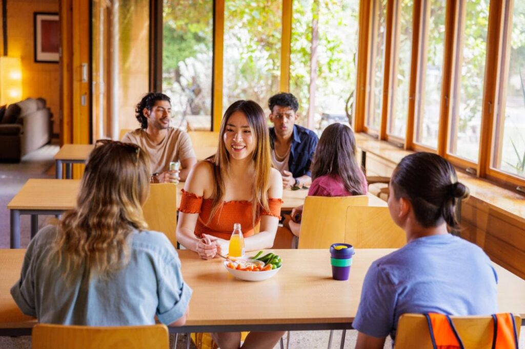 dining area for guests to fill their bellies before a big day out exploring at YHA Grampians Eco Halls Gap