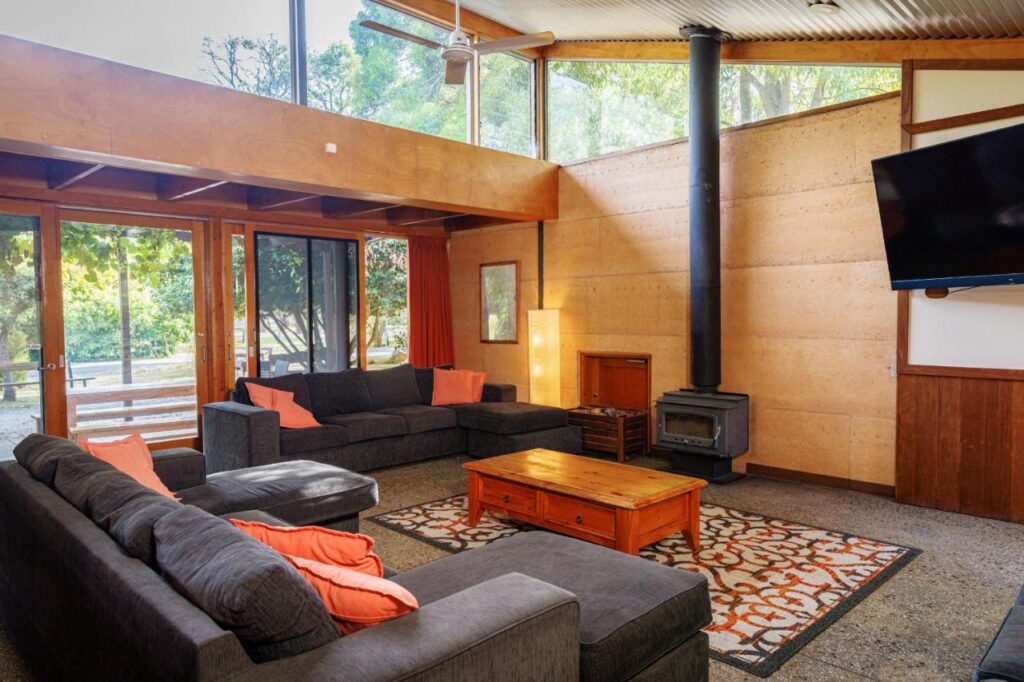 A lounge room for tired travellers looking to relax after a big day out exploring at YHA Grampians Eco Halls Gap