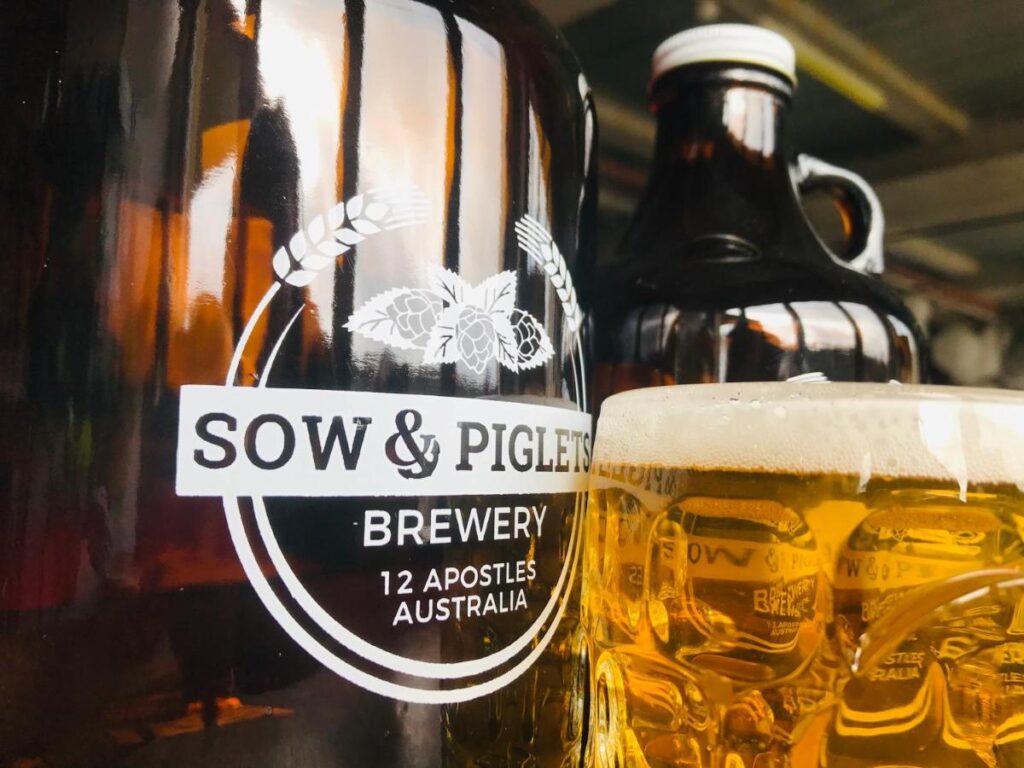 A closup photo of a fresh cold lager at Sow and Piglets Guesthouse